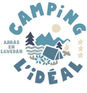 logo camping ideal bleu